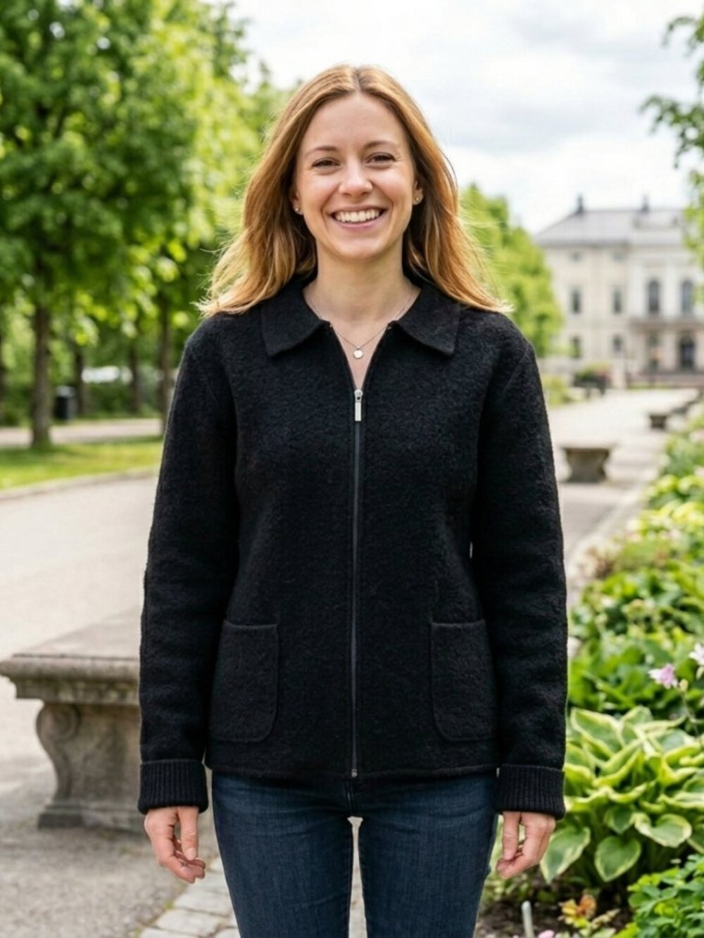 Rino Rossi Black Zip Up Wool Sweater